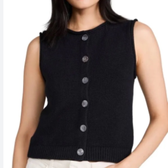 Alex Mill Bridget Black Sweater Vest In Cotton, Size M - Picture 1 of 3